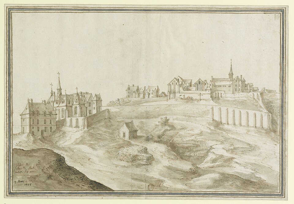 L'Abbaye de Montmartre et le prieuré tableau de 1625